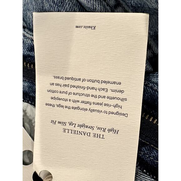 Khaite – Danielle High-Rise Straight Jeans – Blue (Acid-Wash Finish) – Size 24 - Picture 5 of 6